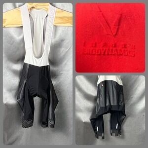 Bontrager Padded Cycling Bib Shorts XS Black Red Chamois Reflective Checkered